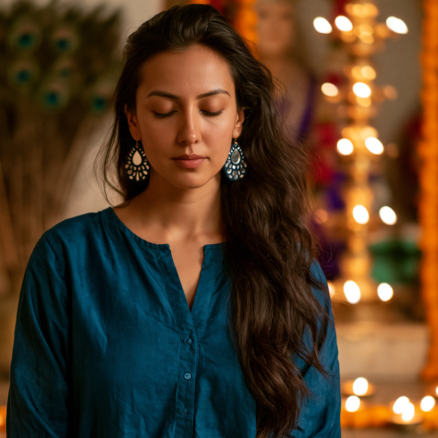 Janmashtami 2026 outfit ideas — festive handcrafted Indo-western kurtis and jewellery by House of Falguni