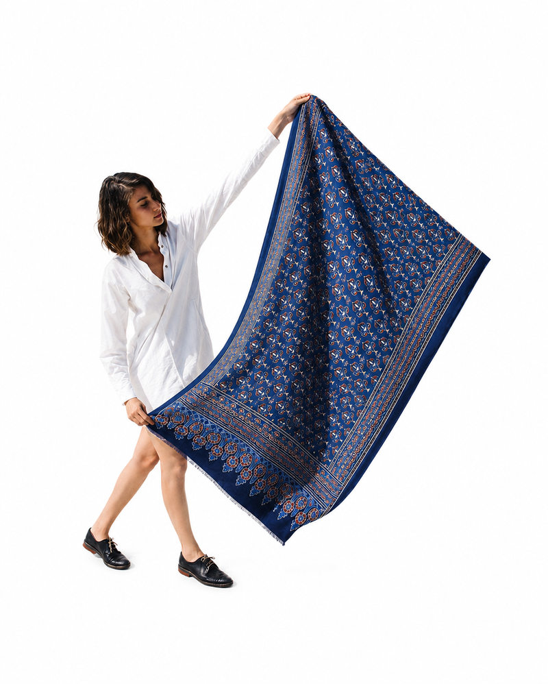 Handcrafted accessories by House of Falguni — textile bags, stoles, diaries and jewellery