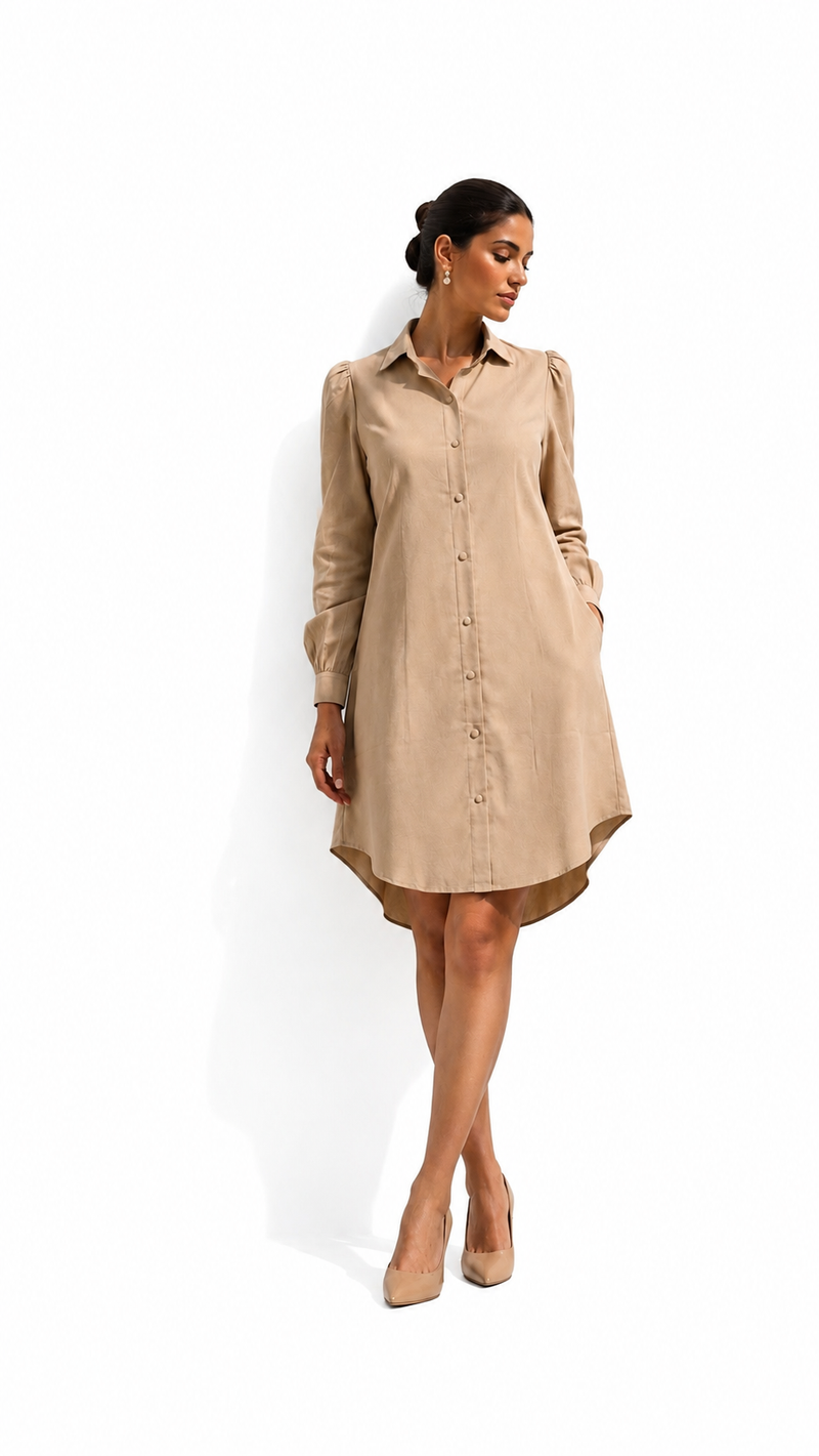 Office to evening ethnic fusion shirt dress for women, House of Falguni