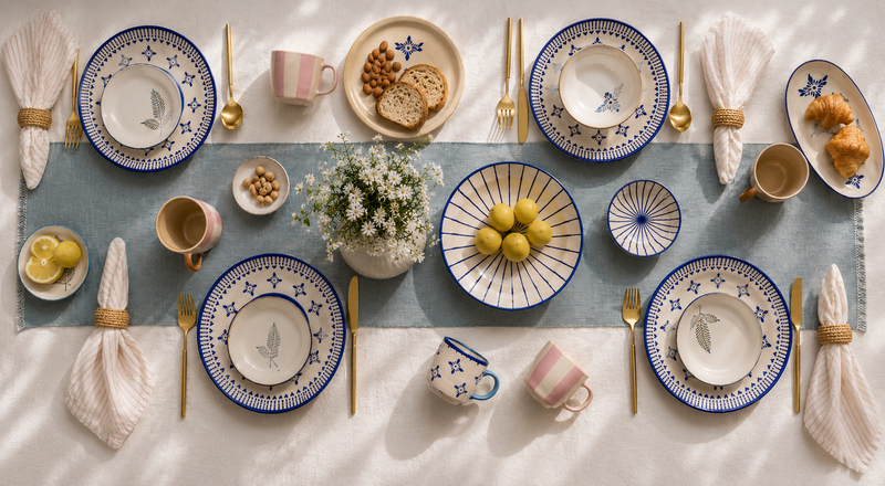 Home collection — handcrafted ceramics, marble and table accents for an Indian home, House of Falguni