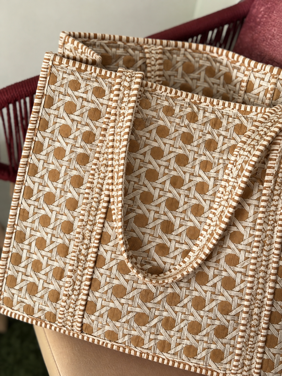 Mitti Large Quilted Cotton Tote