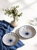 Coastal Bloom Ceramic Pasta Plates — hand-painted floral pasta plates, set of 2, House of Falguni