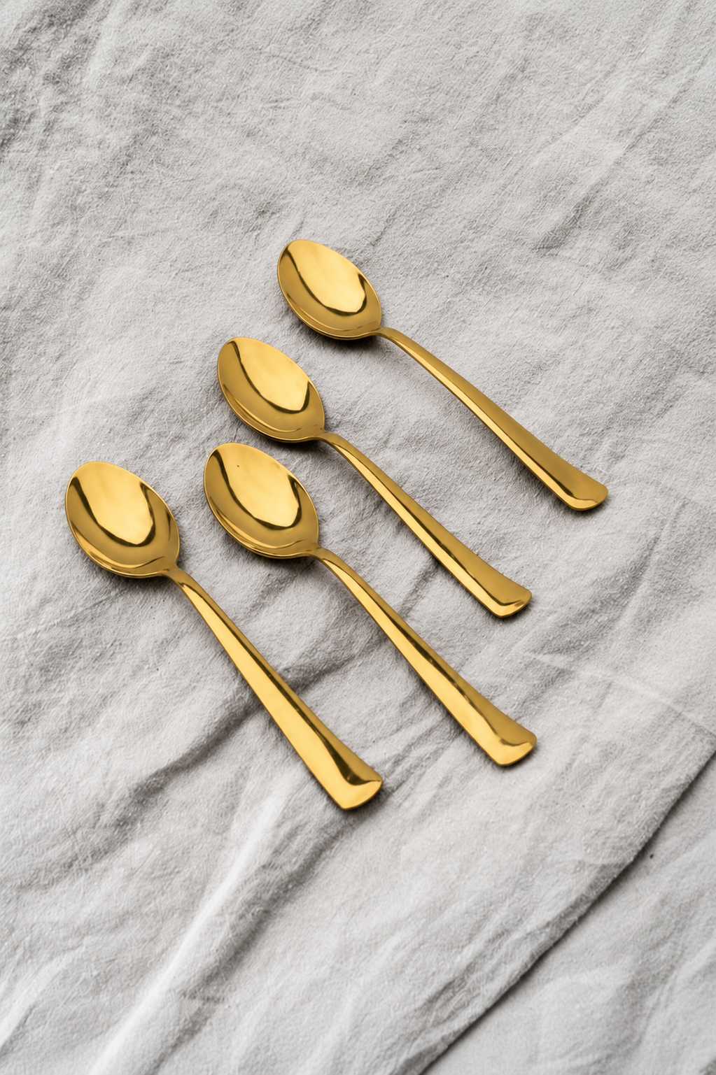Zari Gold Dessert Spoons, Stainless Steel Tea Spoons (Set of 6)