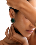 Green Ghungroo Stud Earrings