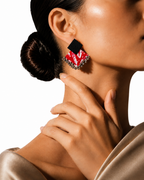 Geometric Ghungroo Earrings — handcrafted geometric ethnic fusion earrings for women, House of Falguni