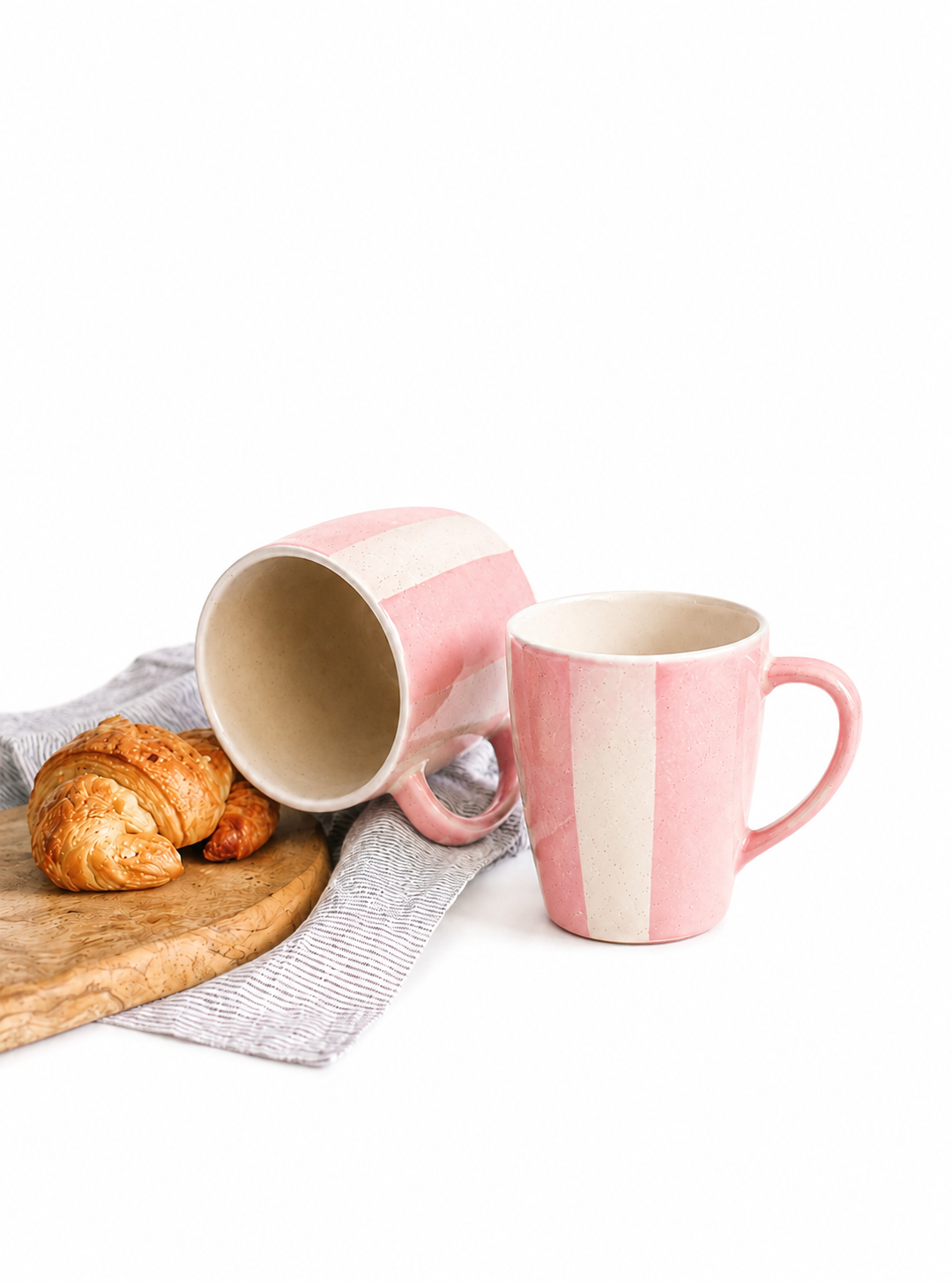 Morning Haze Ceramic Mugs, Blush Pink Coffee Mugs (Set of 2)