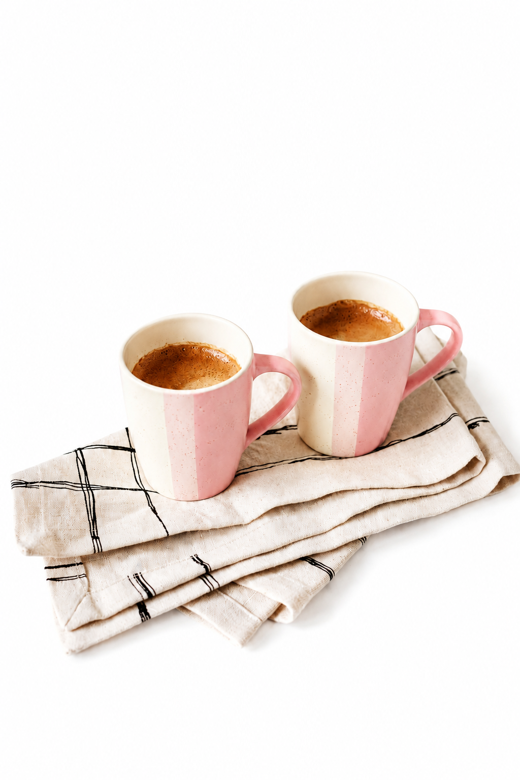 Morning Haze Ceramic Mugs, Blush Pink Coffee Mugs (Set of 2)