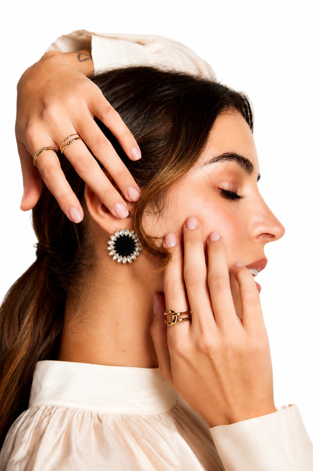Floral Kundan Earrings