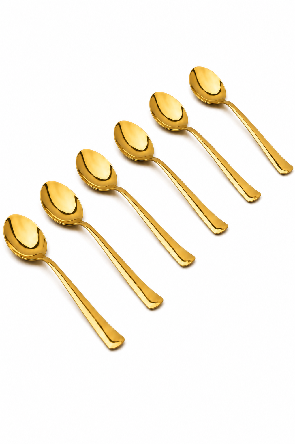 Zari Gold Dessert Spoons, Stainless Steel Tea Spoons (Set of 6)