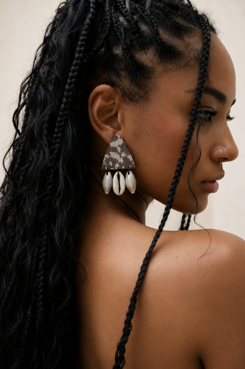Natural Shell Drop Earrings — handcrafted natural shell statement earrings for women, House of Falguni