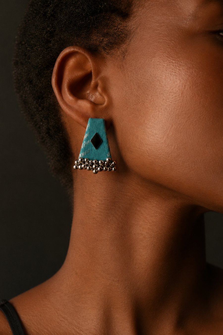 Kamal Drop Earrings — handcrafted green fabric lotus drop earrings for women, ethnic fusion, House of Falguni