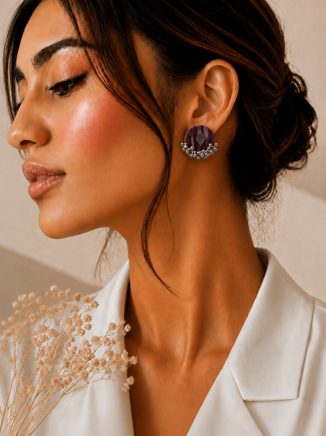 Ruby Drops Earrings — handcrafted ruby red ethnic drop earrings for women India