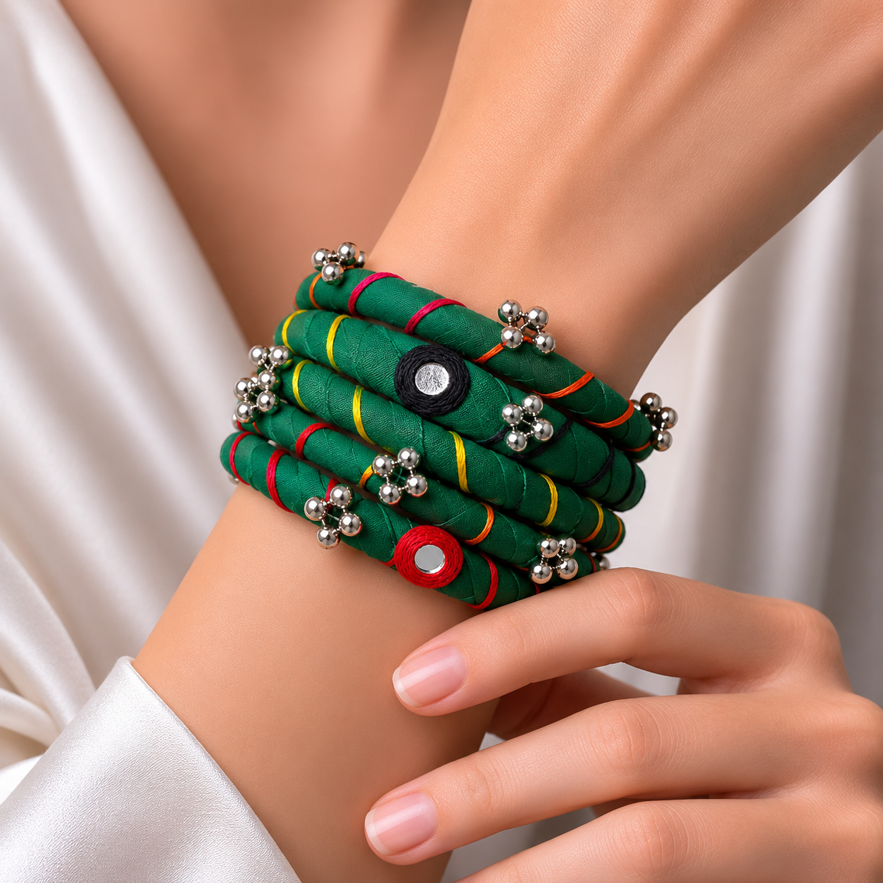 Rangriti Charm Bangles — colourful ghungroo bangle stack for women, styled India