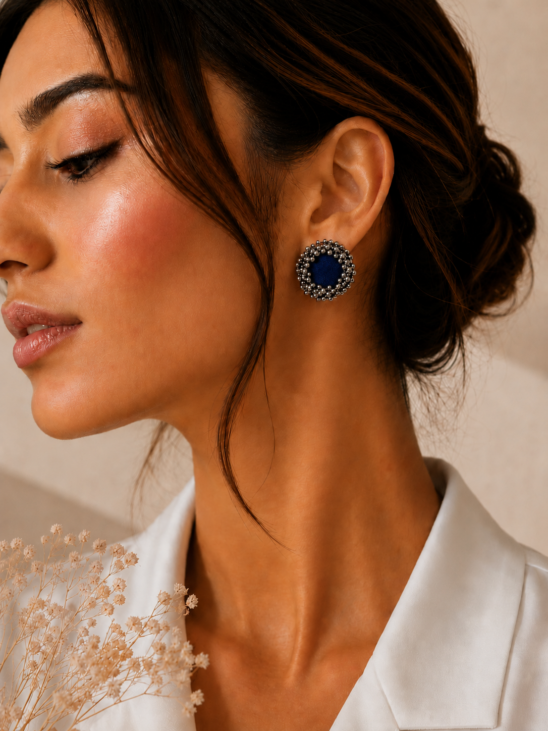 Ghungroo Stud Earrings — handcrafted ghungroo studs for women, close-up