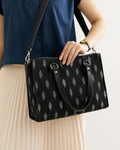 Noor Black Ikat Laptop Tote Bag