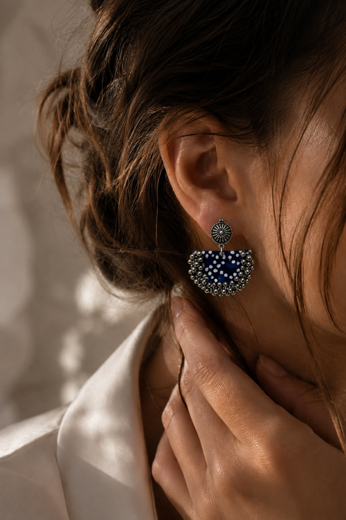 Chandbali Earrings — handcrafted ghungroo chandbali earrings for women, ethnic fusion, House of Falguni