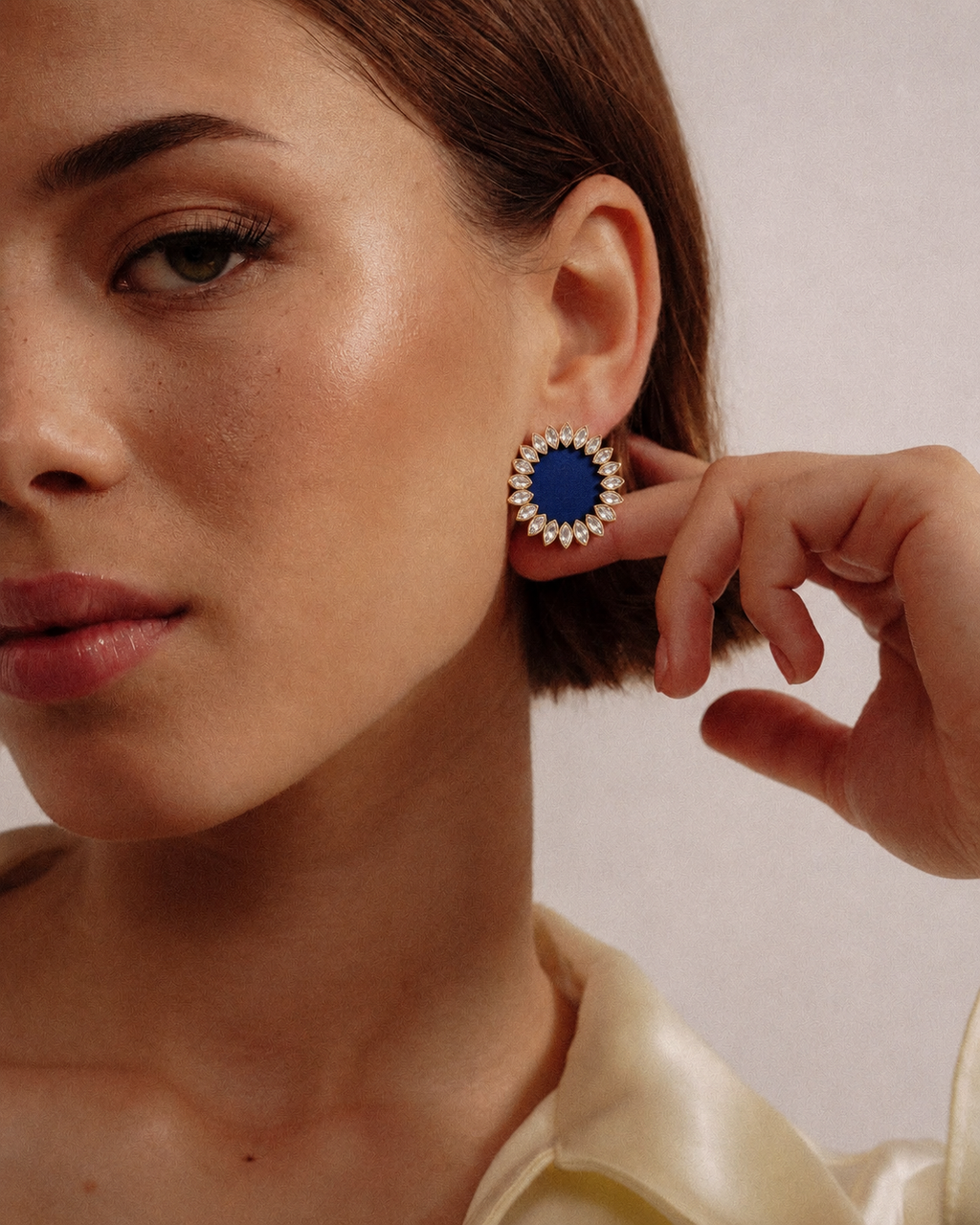 Floral Kundan Earrings — handcrafted floral kundan ethnic earrings for women, House of Falguni