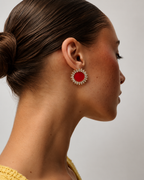 Floral Kundan Earrings — handcrafted floral kundan statement earrings for women, House of Falguni