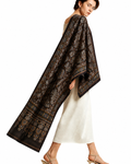 Nilufar Shahi Black Ajrakh Modal Silk Stole