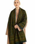 Nilufar Sheesh Mahal Green Ajrakh Modal Silk Stole