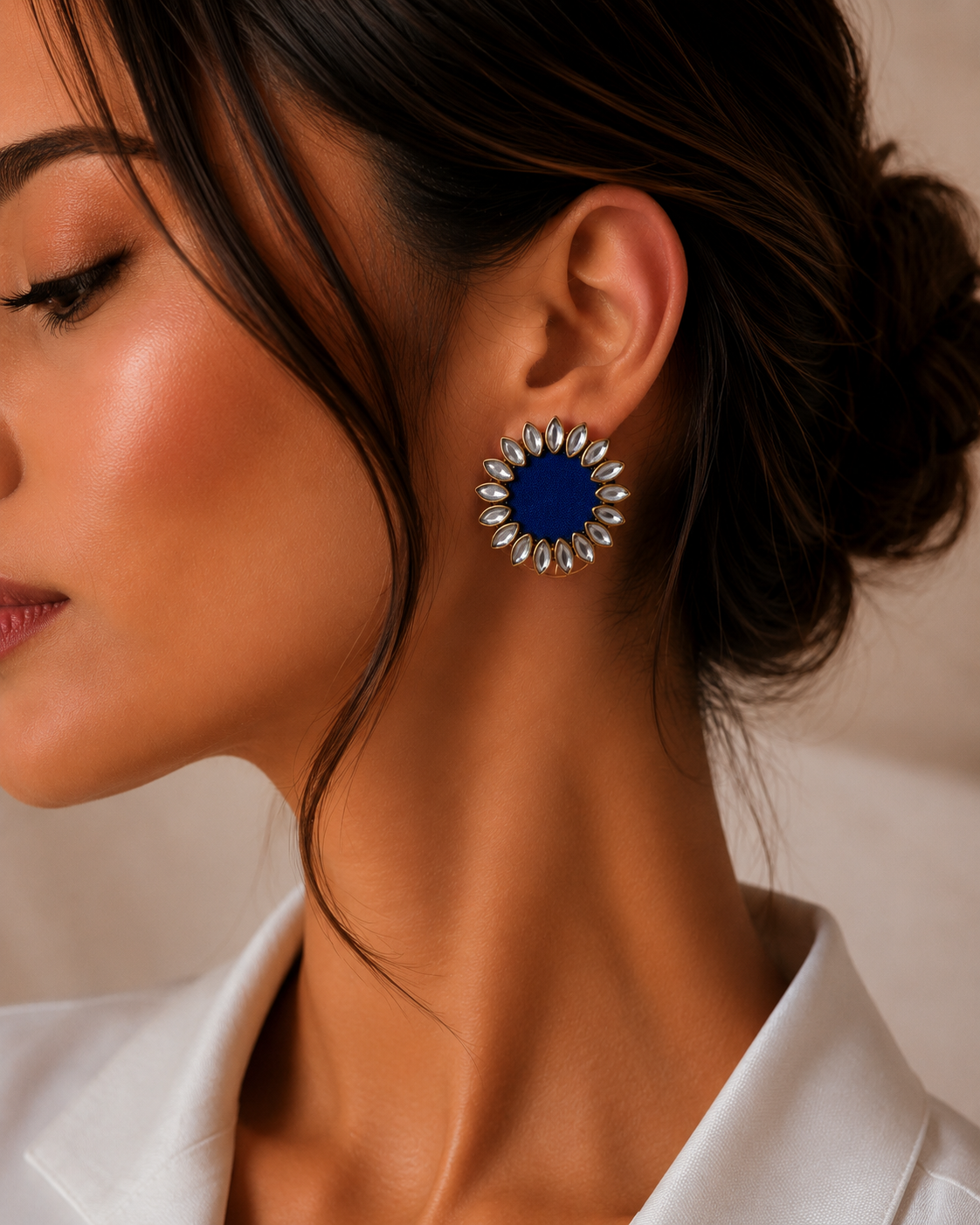 Floral Kundan Earrings — handcrafted kundan drops for women, detail India