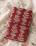 Crimson Jaipur Block Print Fabric Diary, 200 Unruled Pages