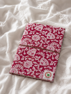 Katha Fabric Diary — Rani Phool magenta resist-print handcrafted fabric journal