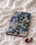 Indigo Tropics Block Print Fabric Diary, 200 Unruled Pages