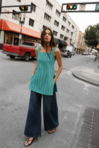 Nilkamal Short Kurti — teal short kurti for women, ethnic fusion office wear, House of Falguni