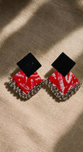 Fusion Taal Earrings — handcrafted geometric ghungroo statement ethnic earrings India