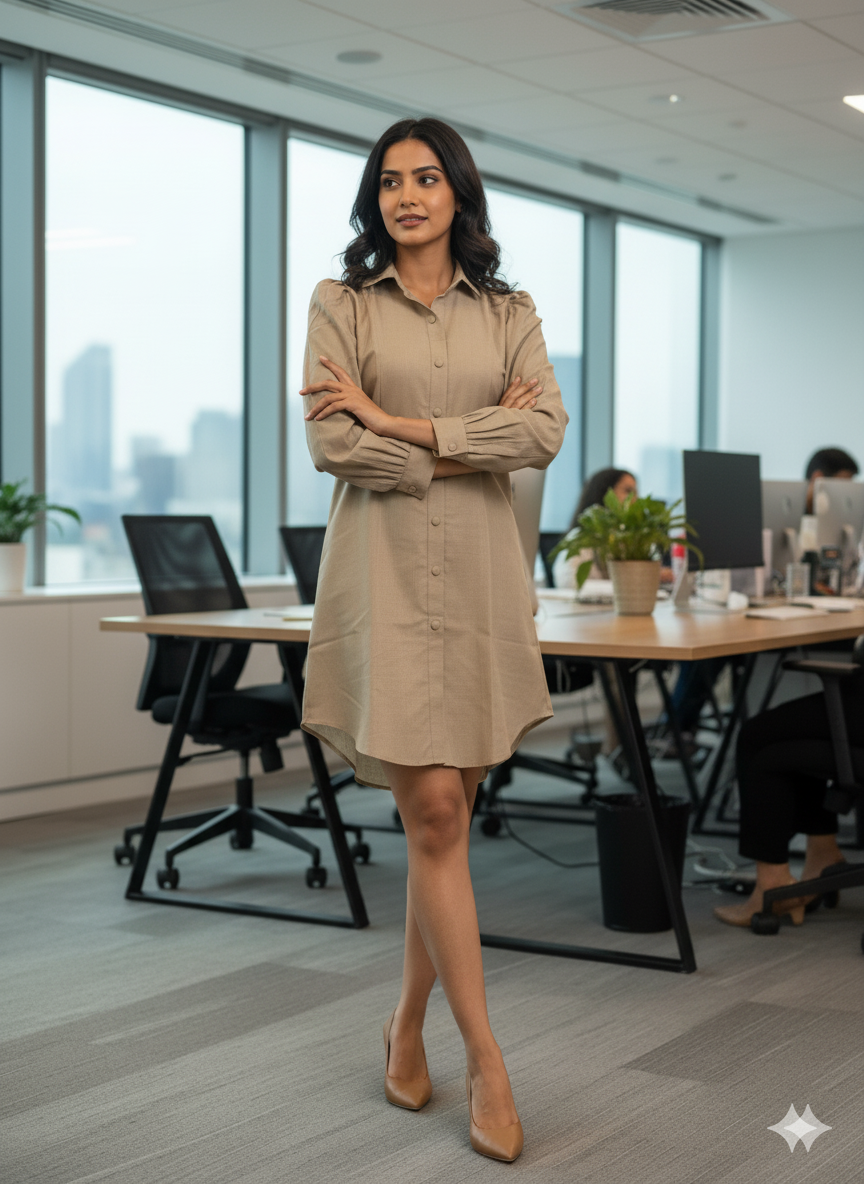 Ibrik  Shirt Dress- Understated Power, Effortlessly Defined