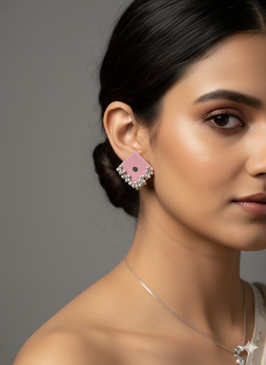 Gulshan Halter Neck And Bottom+Blush Mirage Earrings