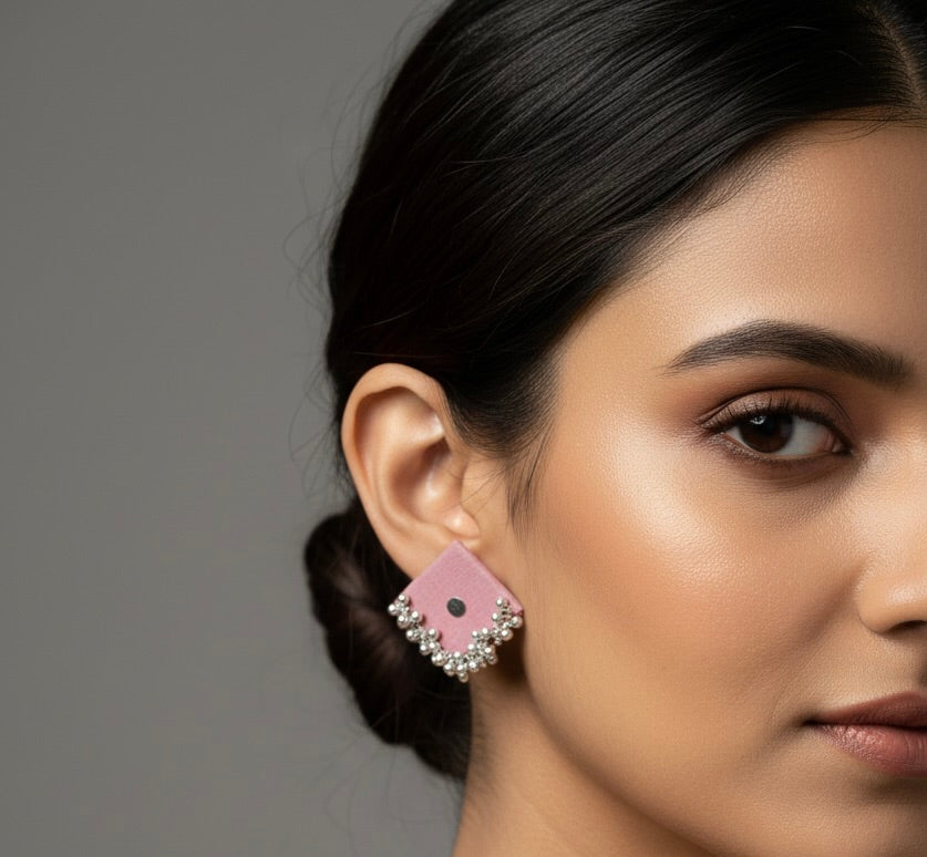 Gulshan Co-ord Set with Blush Mirage Earrings — styled pink festive ethnic fusion look India
