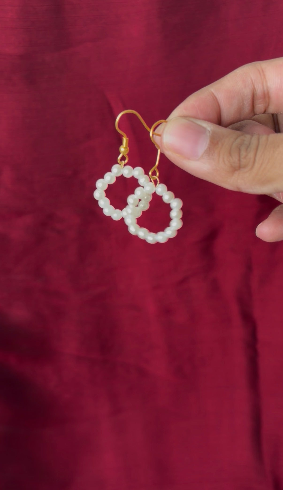 Snowflake Pearl Hoops