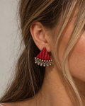 Riwaayat Pink Stitch Triangle Earrings