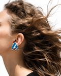 Riwaayat Neelambara Sky Blue Triangle Earrings