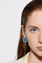 Sky Blue Floral Kundan Earrings