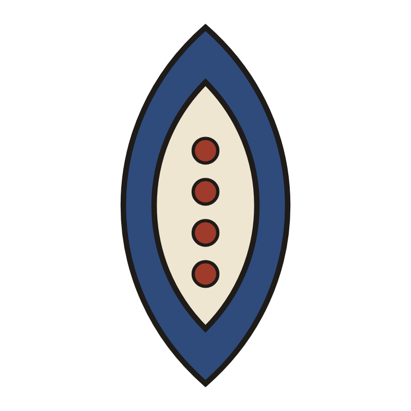 Badam, the almond motif of Ajrakh, drawn in indigo and madder by House of Falguni