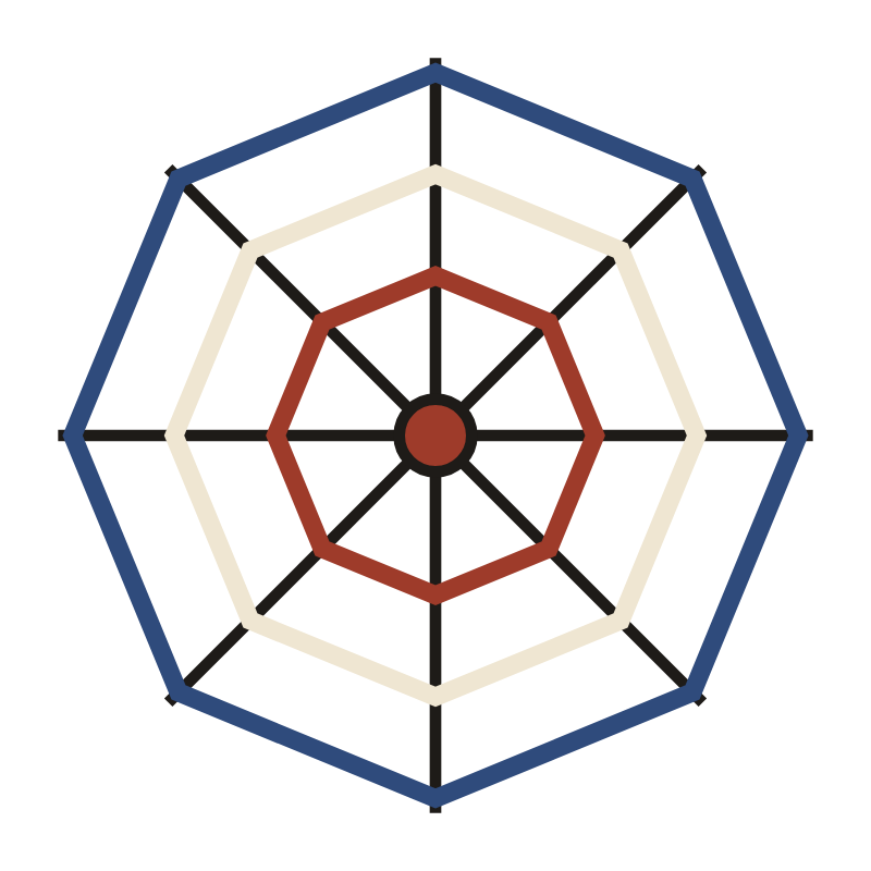 Koyaro, the spider’s web motif of Ajrakh, drawn in indigo and madder by House of Falguni