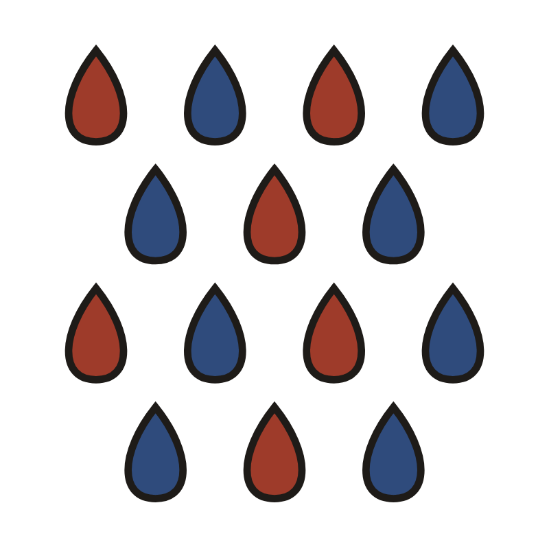 Mifudi, the raindrops motif of Ajrakh, drawn in indigo and madder by House of Falguni