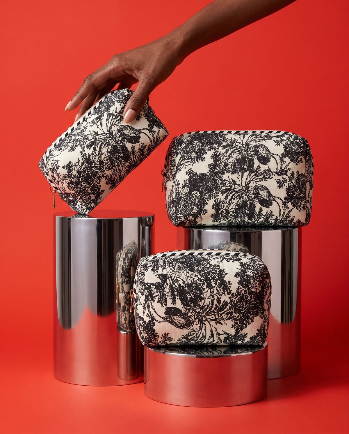 Angan Quilted Makeup Pouch Set of 3