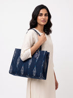 Ikat Tote Bag for Women styled on model (AI-generated styling image)