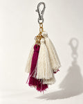 Gulal Ivory & Magenta Silk Tassel Bag Charm